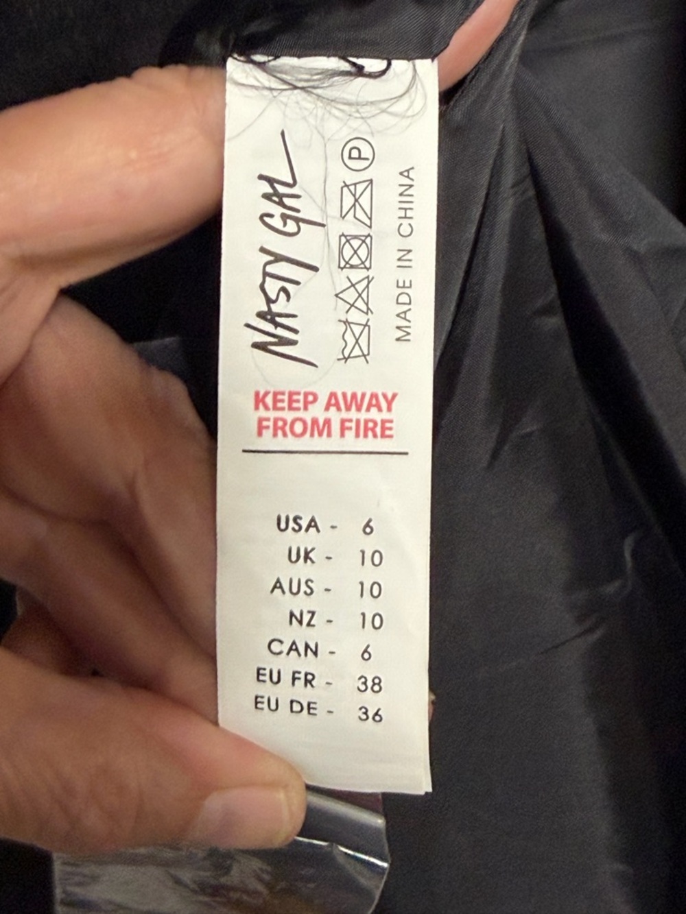 NASTY GAL Black Belted “Wool Look” Trench SIZE 6 NWT - Picture 8 of 12
